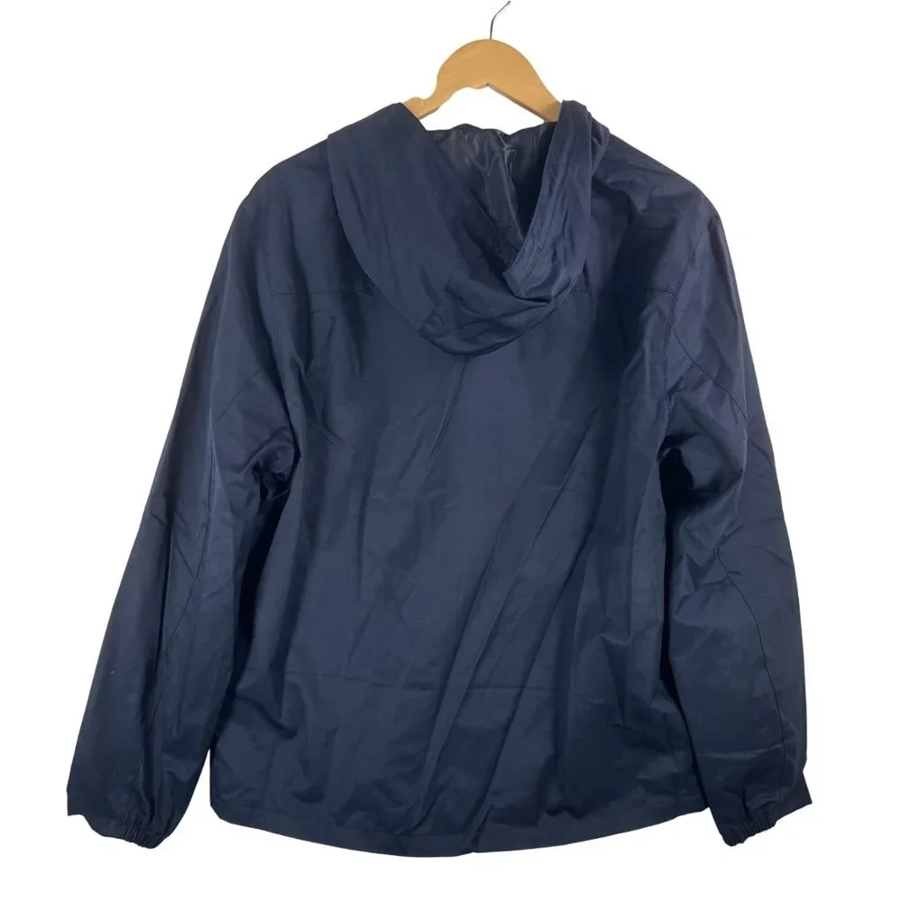 J.Crew light‎ weight hooded jacket navy preppy 90s sz M